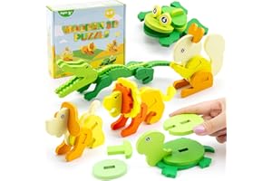 Juboury 6 Pcs 3D Kinder Holzpuzzle, Holzspielzeug Puzzle Kinder, lernendes Pädagogisches Holzpuzzle-Spielzeug,Holzpuzzle für Kleinkinder ab 3 Jahren Pädagogisches Lernspielzeug Geschenk Mädchen Jungen