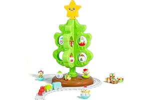 KIZJORYA Mon Premier Sapin de Noël pour Enfants, Jouet de Décoration de Noël Montessori avec Ornements, Mini Train, Jouets Boule-à-Roller, Marionnettes à Doigts, Cadeaux et de Noël pour Enfants Garçons Filles