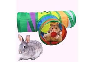 AOKUY Túneles y tubos para conejillos de indias, escondites plegables de conejos de 3 vías, juguete para animales pequeños