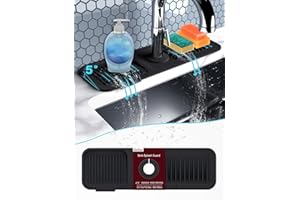 Abulun Tappetino per Rubinetto Cucina-lavandino Silicone Cucina Bagno-Tappetino Proteggi lavandino-scolapiatti da appoggio per lavello