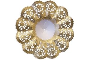 Kunze Biedermeier Manicotti in plastica 25 Pezzi, Misura 4.5, Ø 10 cm, kaschiertes, Bagnato Carta Resistente, Gold, 10 x 10 x 4 cm, – unità