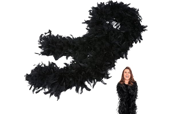 POPOYU Rouge Boa en Plumes,2M/6.6ft Boa à Plumes Unisexe,80g Boa Plumes pour DIY Accessoire de Déguisement, Charleston Carnaval Fête Costumée, Décoration Halloween Noël Mariage Cosplay