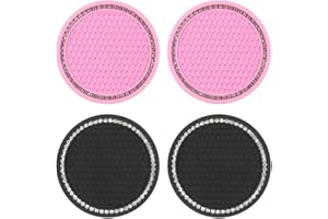 PLABBDPL Sottobicchieri Auto, 4 Pezzi Sottobicchieri da Auto, Sottobicchieri Universale per Auto, Antiscivolo in Silicone Portabicchieri per Auto Sottobicchiere con Strass per Uomini e Donne