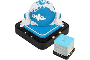 JOKAPY Schreibtisch kalender mit LED-Lichtern, 2024 Kalender 3D Memo Pad Papier Kreative 3D Notizblock Papier, Countdown Kalender Schnitzen Geschenk Desktop Dekoration (Blaue Erde)