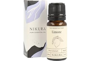 Nikura Olio di Limone - 10ml I Essenziale Oli Naturali Puri al 100% I Perfetto per Aromaterapia, Diffusori, Umidificatori I Vegano e Prodotto nel Regno Unito