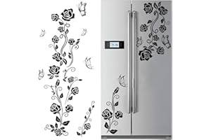 TOARTI Wandtattoo Blumenranken Schwarz Blumen Hibiskus Wandtattoo Wanddeko Blumenranke Aufkleber Sticker Wandaufkleber Hintergrund für Schlafzimmer Zuhause Dekoration Wohnzimmer