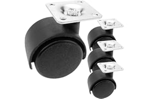 PrimeMatik - Rueda pivotante de Nailon sin Freno 40 mm 34x34 mm 4 Pack