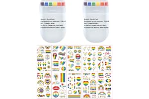 ‎ZENITHFAST Regenbogenstifte Set mit 10pcs Pride Sticker,Perfekte Regenbogen schminke,Gay Pride Schminke,Regenbogen gesichtsfarbe für dein CSD Pride Outfit