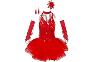 Choomomo Vestito da Danza Classica Bambina Abito da Ballo Latino Jazz Tinta Unita Vestiti da Ballerina Senza Maniche Ragazze Abiti da Balletto Ballet