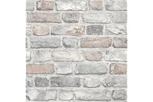 Grandeco Vintage House Brick Pattern Wallpaper Faux Effect Textured A28902