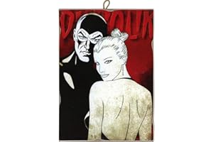 KUSTOM ART Quadro Stile Vintage Serie Personaggi Fumetti Diabolik ed Eva Kant Stampa su Legno 40x30cm. cm.
