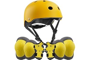 RUNDONG Kids/Youth Helmet and Knee Pads Elbow Pads Wrist Guards Set for Kids Roller Skates, Scooter, Inline Skating, Cycling, BMX Bike, Skateboard, Riding, And Outdoor Extreme Multi-Sports