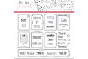 Aladine - Stampo Bullet Clear ORGANISATION SEMAINE - Planche de Tampons en Mousse, Empreinte Silicone - Idéal pour Bullet Journal, Scrapbooking, Carnets - Loisirs Créatifs DIY