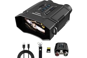 FRELISTY Jumelles de Vision Nocturne, 3.0" Écran HD, Portée 100m, Zoom 8X, 7 Niveaux IR, Jumelles Vision Nocturne avec Batterie 4000mAh, Carte 32GB, Lampe Tactique, pour Chasse, Camping