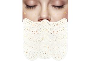 Donluhu 8 Muster von Glitzer Sommersprossen Tattoo Aufklebern mit 8 Tüchern zum Abschminken, wasserdichtes Design mit Goldfolie, Make-up für die Feiertagsparty