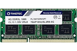 Timetec DDR3-1866L Synology sin ECC y sin búfer SODIMM DDR3L 1866Mhz PC3L-14900 1,35 V CL13 de doble rango 2Rx8 Memoria RAM (Synology 1866Mhz 8 GB).