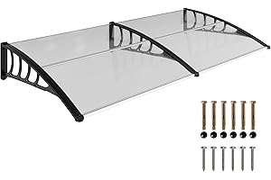 Outsunny Marquesinas Exterior para Puertas y Ventanas 200x96x27 cm Tejadillo de Protección contra Sol y Lluvia con Soporte de Aleación de Aluminio PP Policarbonato Transparente