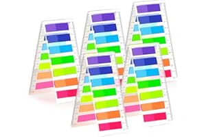 Habett 1400 Stück Haftnotizen Set, Haftstreifen Haftmarker Film Textstreifen Klebezettel Klebemarkierungen Kleine Marker Tabs Beschreibbare Etiketten für Seitenmarkierung (7 Farben，10 Sätze)