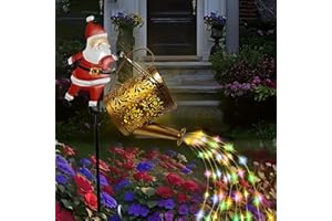 Solar Lantern Outdoor Watering Christmas Decoration with Stand Santa Claus - Waterproof LED Solar Lights for Garden, Christmas Decoration, Path, Yard and Patio Decoration Garden (Santa Claus)