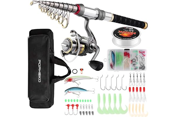 mouhike Fiskespö rulle kombo komplett kit teleskopiskt fiskespö set spinnrulle lina drag krokar fiskeväska saltvatten sötvatten fiskeutrustning för barn vuxna professionell