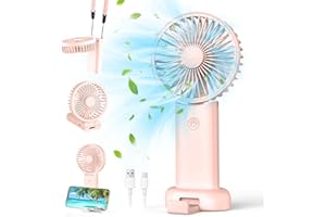 Namouk Mini Ventilateur Portable, Ventilateur USB Rechargeable Portable Silencieux Petit Ventilateur A Main Avec 3 Vitesses pour Voyages, Maquillage,Camping,L'extérieur,L'intérieur,Les Déplacements