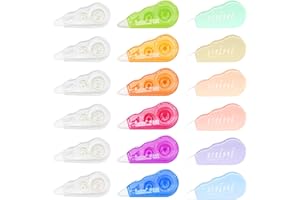 Hengxinchen Lot de 18 Souris Correcteur Blanc 4 m x 5 mm Blanco Correcteur Souris Extensible Correcteur Blanc Mini Blanco Souris Correcteur Bureau de l'étudiant Professeur d'école