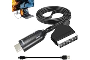 DONOONIS Adaptateur Peritel HDM1, Cable Peritel HD1 pour TV, Convertisseur Péritel vers HDM1 Avec CâBle USB pour TV Full HD 720P/1080P, Prise Péritel pour HDTV STB VHS Xbox Ps3 Sky DVD Blu-Ray