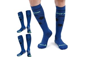 cheap4uk Kids Football Socks 2 Pairs Grip Socks Football Kids Girls Boys Football Socks size 12-3 Junior Childrens Anti-slip Breathable Sports Socks Birthday Gift for Junior 4-16