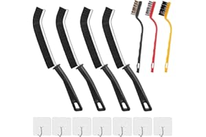 DabbOo Spaltreinigungsbürste Set 14 Stück Multifunktionale Fugenbürste mit Haken Hard Bristle Crevice Cleaning Brush Reinigungsbürste Fugenreinigungsbürste Bürsten-Putzset zur Tiefenreinigung