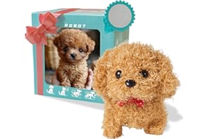 AUEJACKY 2025 nowy pies robota, szczeniak, który zachowuje się jak prawdziwy szczeniak, interesująca pluszowa zabawka, interaktywna zabawka pies, format pudełka prezentowego, pies z robotem AI