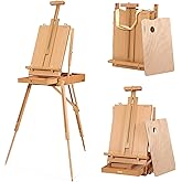 Cavalletto Legno Faggio Pieghevole Portatile Altezza Regolabile Con Ripiano Cassetto Per Tele 75219666