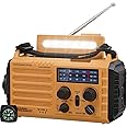 Tragbare Solar, Notfall Radio mit Kurbel, Dynamo Wetter AM/FM/SW Radio,4000mAh Wiederaufladbare Powerbank,USB-Handy-Lader,LED