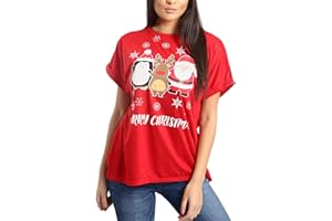 Fashion Star Womens Oversized Oh Deer Baggy Xmas T Shirt Top