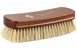 Langer & Messmer Brosse à Chaussures en CRIN de Cheval Fin pour Le Cirage Efficace de Vos Chaussures - La Brosse à reluire pour l'entretien Professionnel des Chaussures