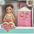 Sweet Annie Dream Closet Doll Playset, 6 Inches Posable Doll with Wardrobe, Clothes & Accessories, 13 Joints for Realistic Movement, Fun Fashion Gift for Girls Ages 3 and Older
