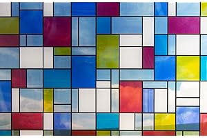 Fablon 67.5 cm x 2 m Roll Mondrian Self Adhesive Window Film,Blue