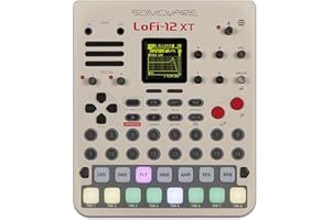 Sonicware Lofi-12 XT [Couleur rétro limitée] Echantillonnage rétro avec mode d'échantillonnage 12bit, séquenceur pas à pas 8 pistes, 26 effets, 15 pads sensibles à la vélocité avec LED RGB