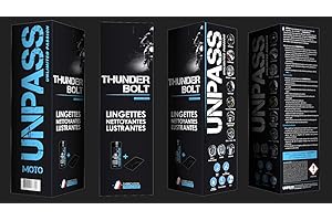 Unpass Lingettes Nettoyantes Moto + Microfibre, Étui de 35