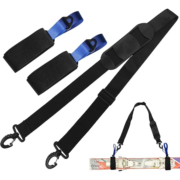 SHSMPXOY Sangles Porte-Skis Réglables – Bandoulière Et Attaches Scratch Pour Transport Facile Skis Et Bâtons