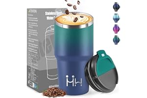 HoneyHolly Termo Cafe 600 ML, Reutilizables, Vaso Termico Cafe Antigoteo para Coche, Acero Inoxidable 304, Taza Termica Para Llevar, Termo Café Hermético para Café Frío y Caliente, Leche y Té