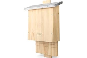 WILDLIFE FRIEND I Großer Schwerer Fledermauskasten nach NABU - verschraubt aus Massivholz & 100% wetterfest, unbehandelt, Fledermaus-Haus & Nistkasten Fledermäuse, Sommer & Winterquartier