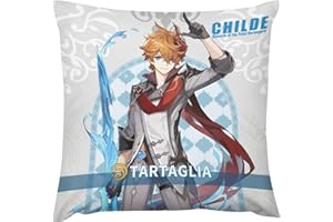 PLAYDOM Genshin Impact Zhong Li QiQi EULA Tighnari Hu Tao Yelan Clorinde Navia Furina de Fontaine,18 * 18 Zoll-Wurf Kissen Dekor für Home Sofa Bettwäsche (Ajax)