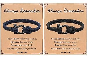 SLEEKEE Bracelets pour Garçon 2 Pièces Et 2 Cartes, Bracelets Tissés À La Main, Bracelets Au Design Simple, Bracelets Cadeaux