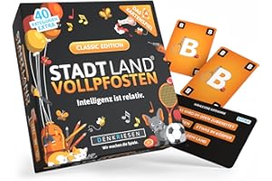 DENKRIESEN - Stadt Land Vollpfosten® – Das Kartenspiel Sonderedition | 240 Kategorien ab 12 Jahren | Familienspiel für 3-6 Spieler | Stadt Land Fluss Reisespiel | Gesellschaftsspiel für Familien