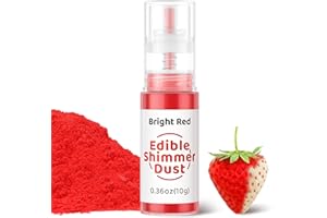 Wwtop Paillettes Comestibles, 10g Paillettes Alimentaires Comestibles Spray, Colorant Alimentaire Poudre, Poudre de Poussière Comestibles pour Boissons, Gâteaux, Cocktail,Chocolat, Bonbons (Rouge)