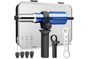 AUTOUTLET Nietaufsatz für Bohrmaschine Akkuschrauber, Elektrischer Nietadapter Nietmuttern Adapter Kit mit 2,4/3,2/4,0/4,8mm Nasenstücke und 80pcs Nieten, für Blindnieten aus Alu, Stahl und Edelstahl