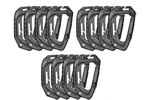 HOUSON 12 sztuk karabińczyków taktycznych, w kształcie litery D, tworzywo sztuczne, plastik, karabińczyk, zestaw klipsów