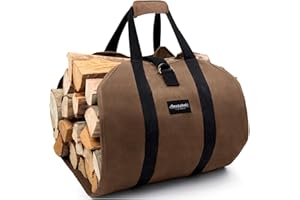 AMAGABELI GARDEN & HOME Amagabeli Lona bolsa de registro de chimenea Hogar 99x45,7cm Bolsa de almacenamiento deleña titular de registro Gran capacidad con asas Portador de madera contra incendios Bolsa de transporte