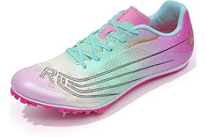 BLBK Spikes - Scarpe da Corsa da Uomo a Media Distanza, 7 Chiodi, Unisex, per Atletica Leggera, con Punte e Stampa