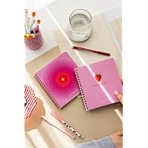 15x16 Spiralli Karton Kapak 2'li &Ccedil;izgili Not Defter Seti - Aura